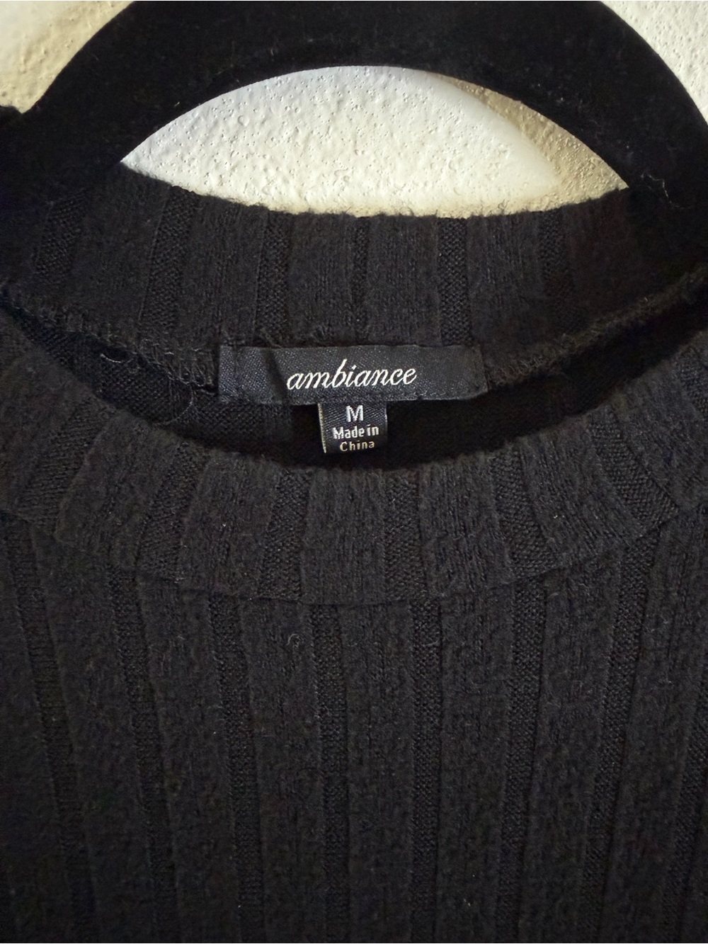 Ambiance Black Ribbed Long Sleeve Knit Dress - Picture 3 of 5